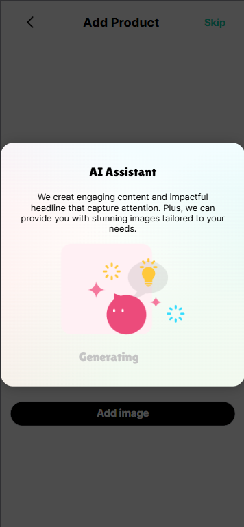 AI Assistant generating content